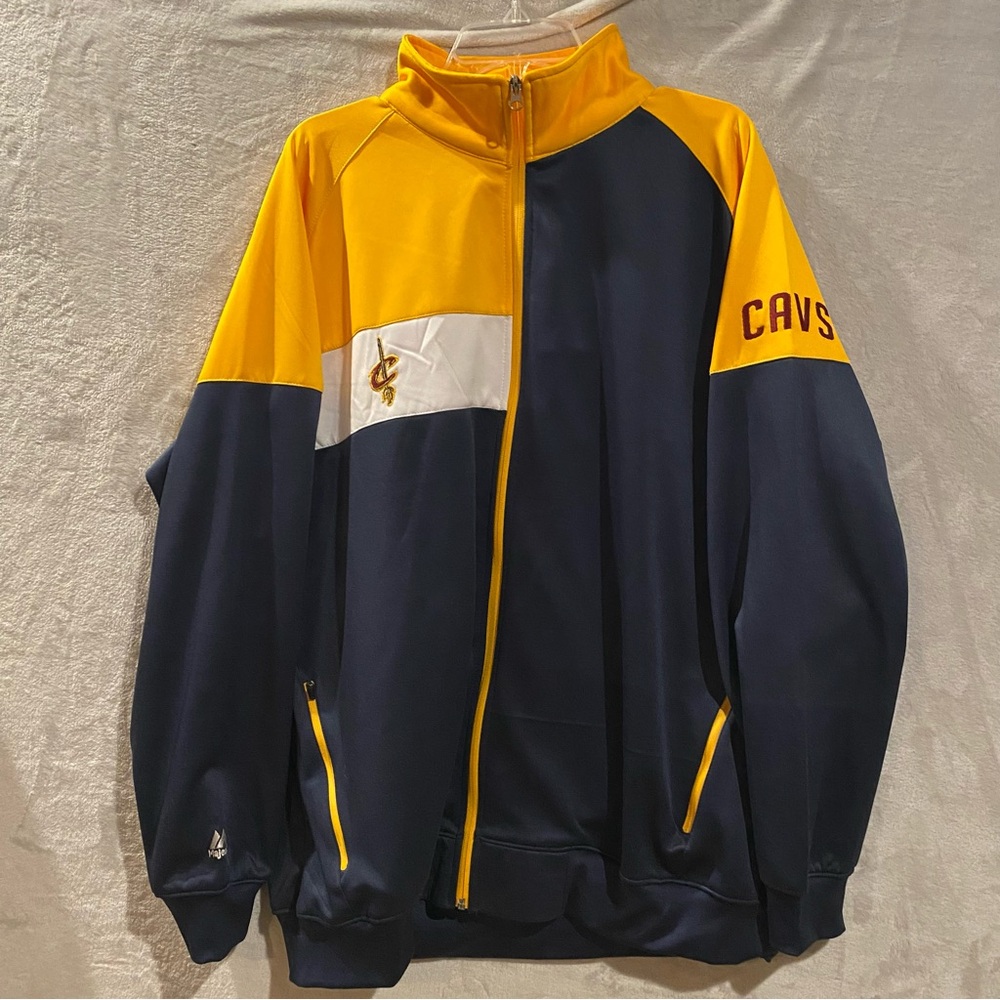Cleveland Cavaliers Jacket Men’s 2XL Blue Yellow Full Zip Stitched “Cavs” NBA